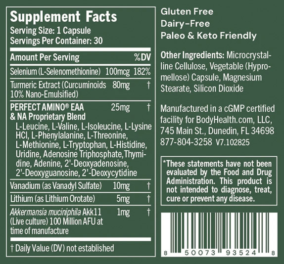 Akkermansia+ by BodyHealth - Supplement Facts