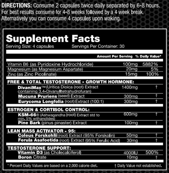 AlphaMax by Performax Labs - Supplement Facts