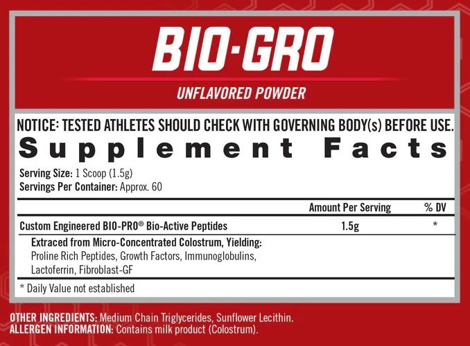 Bio-Gro by iSatori - Unflavored - Supplement Facts