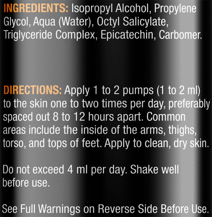 Epicatechin Gel by XPG - Supplement Facts