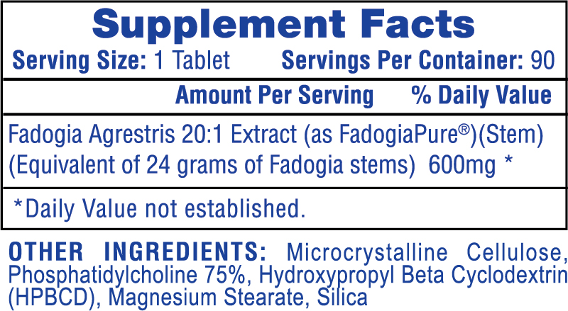 Fadogia Agrestis 20:1 Extract by Hi-Tech Pharmaceuticals- Supplement Facts