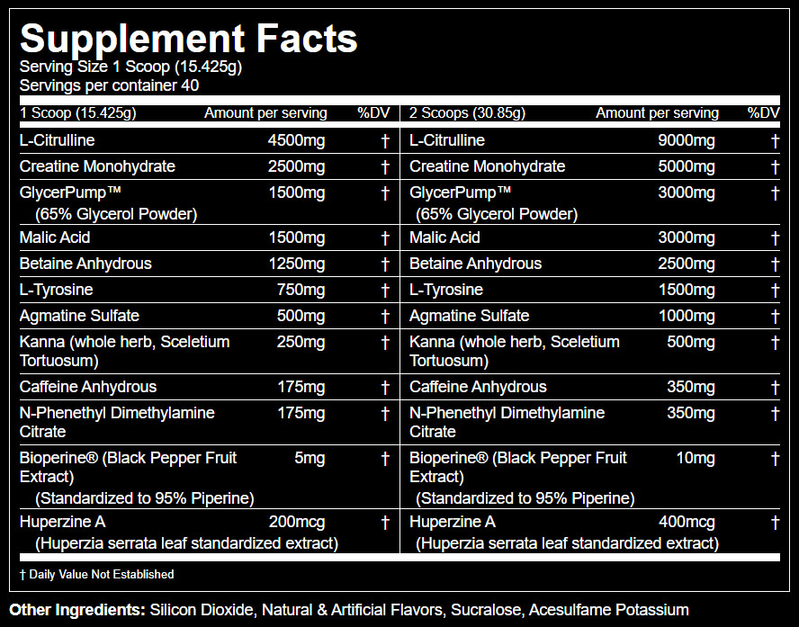 Gorilla Mode by Gorilla Mind - Supplement Facts