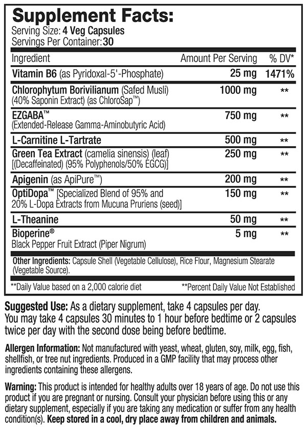 Growth Factor XT by SNS - Supplement Facts