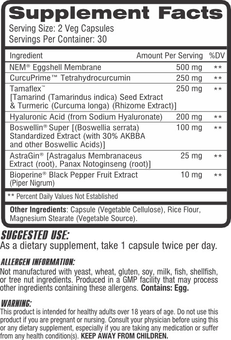 Joint Edge by Competitive Edge Labs - Supplement Facts