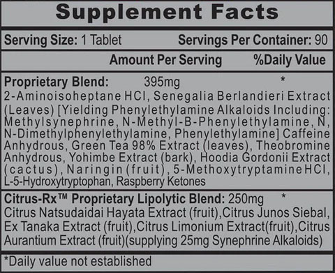 Lipo drene® Xtreme V2.0 by Hi-Tech Pharmaceuticals by Hi-Tech Pharmaceuticals  - Supplement Facts