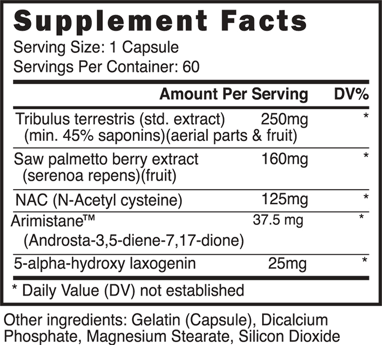 PCT V by Blackstone Labs  - Supplement Facts