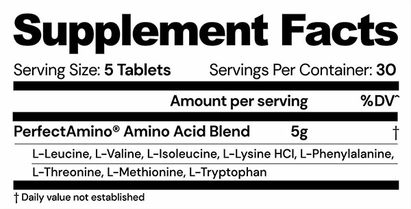 PerfectAmino by BodyHealth - Supplement Facts Ingredients