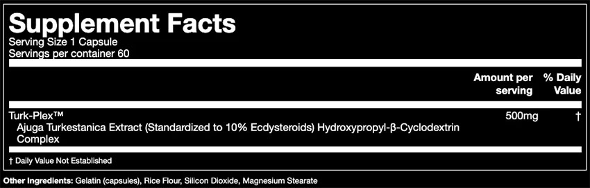 Turk-Plex by Gorilla Mind - Supplement Facts