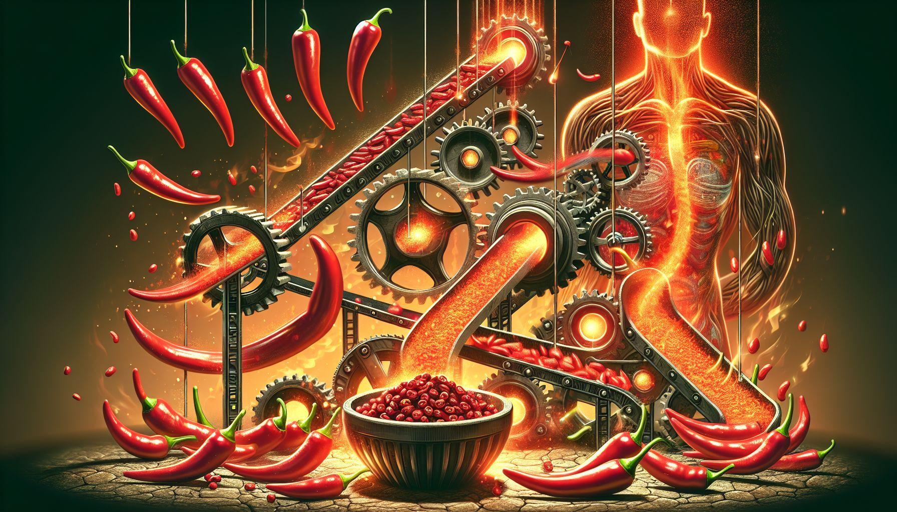 Illustration of Capsaicinoids from red chili peppers