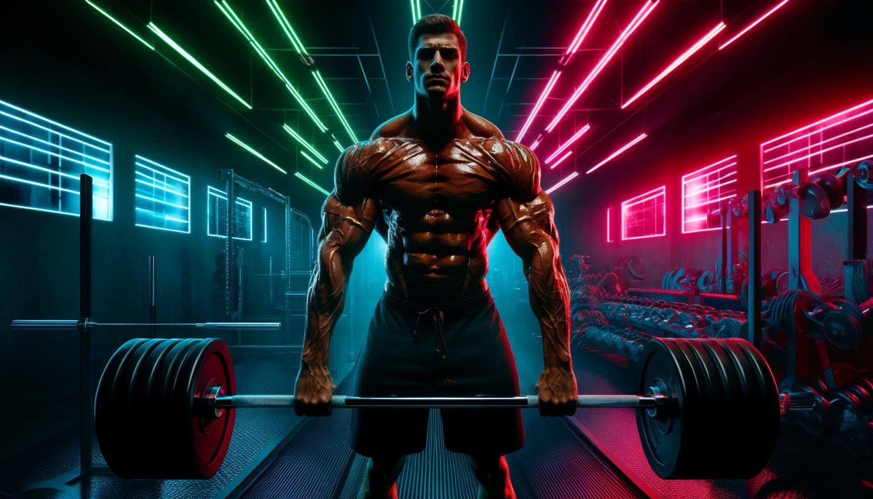 Vascular athlete with veiny arms training in the gym